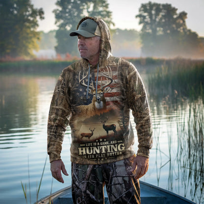 Life is a Game: American Deer Hunting Hoodie - The Deerly