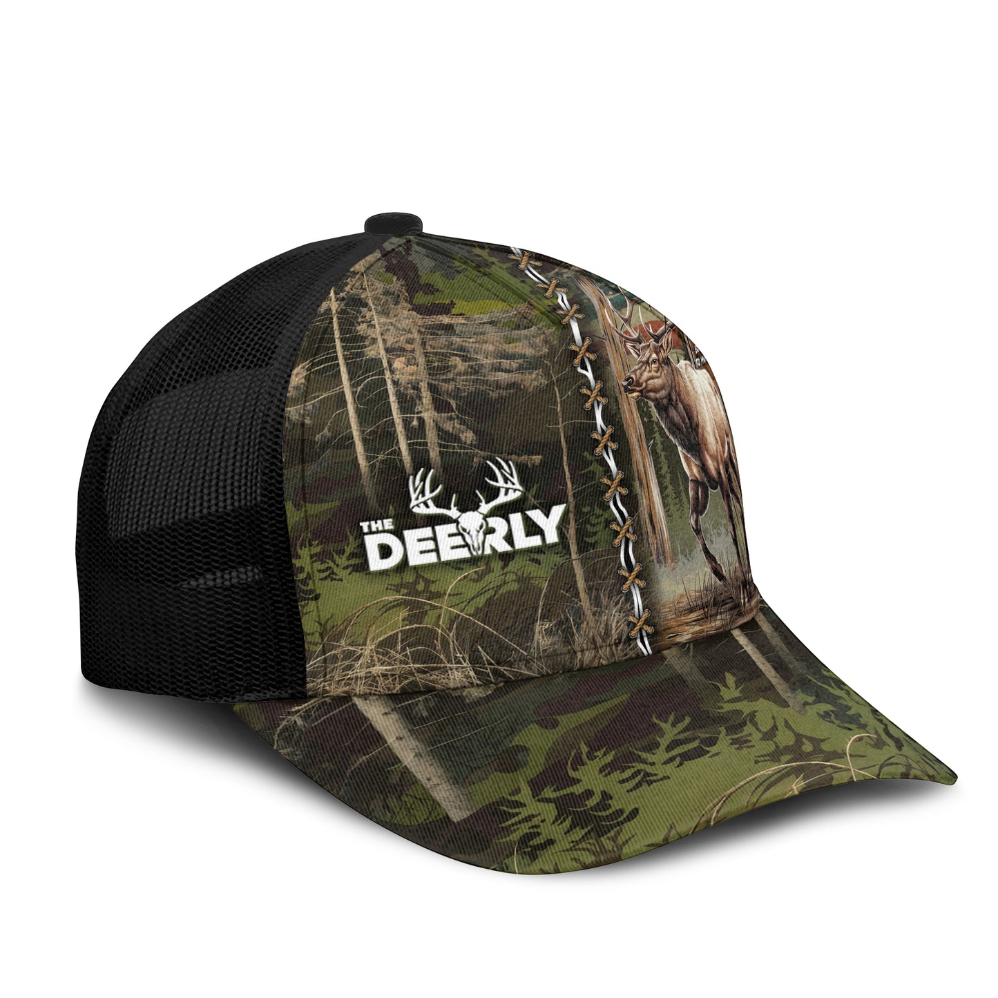 Born to Hunt: The Deerly Elk Camo Trucker Cap