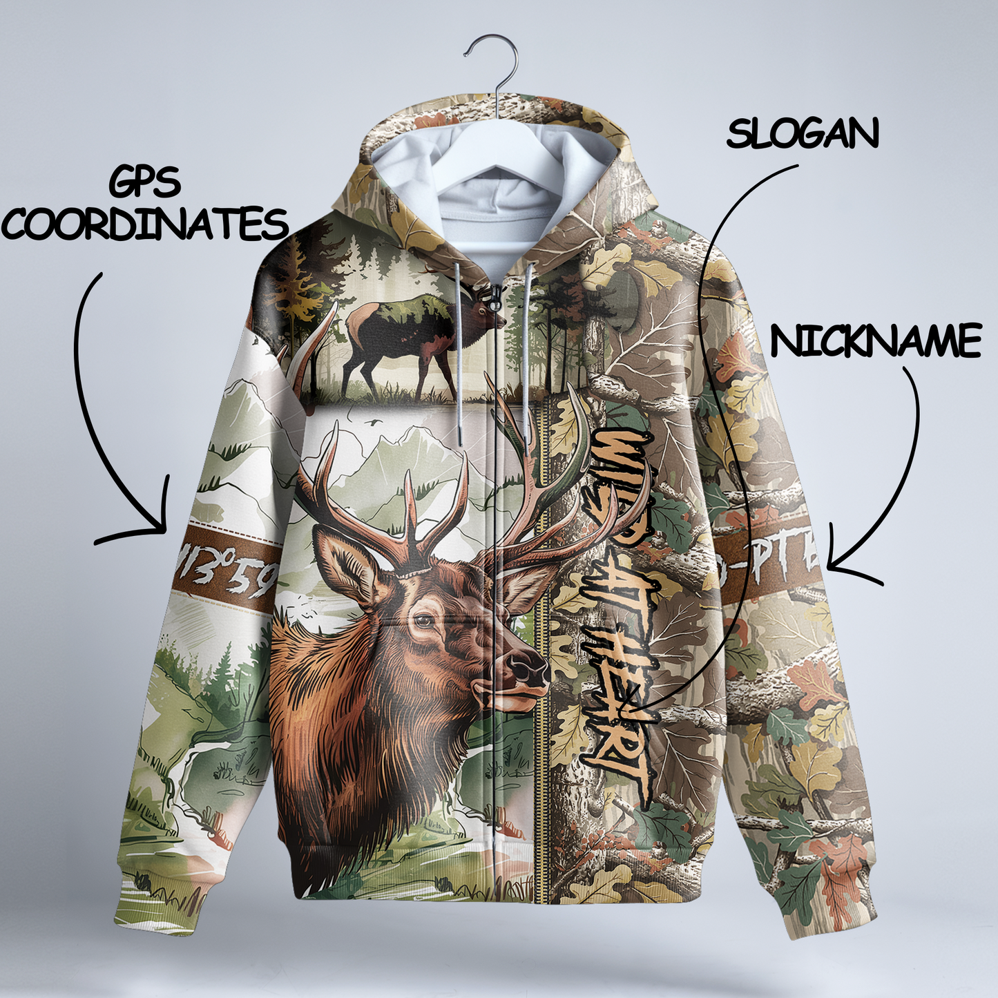 Trophy Elk Hunter Personalized Hoodie