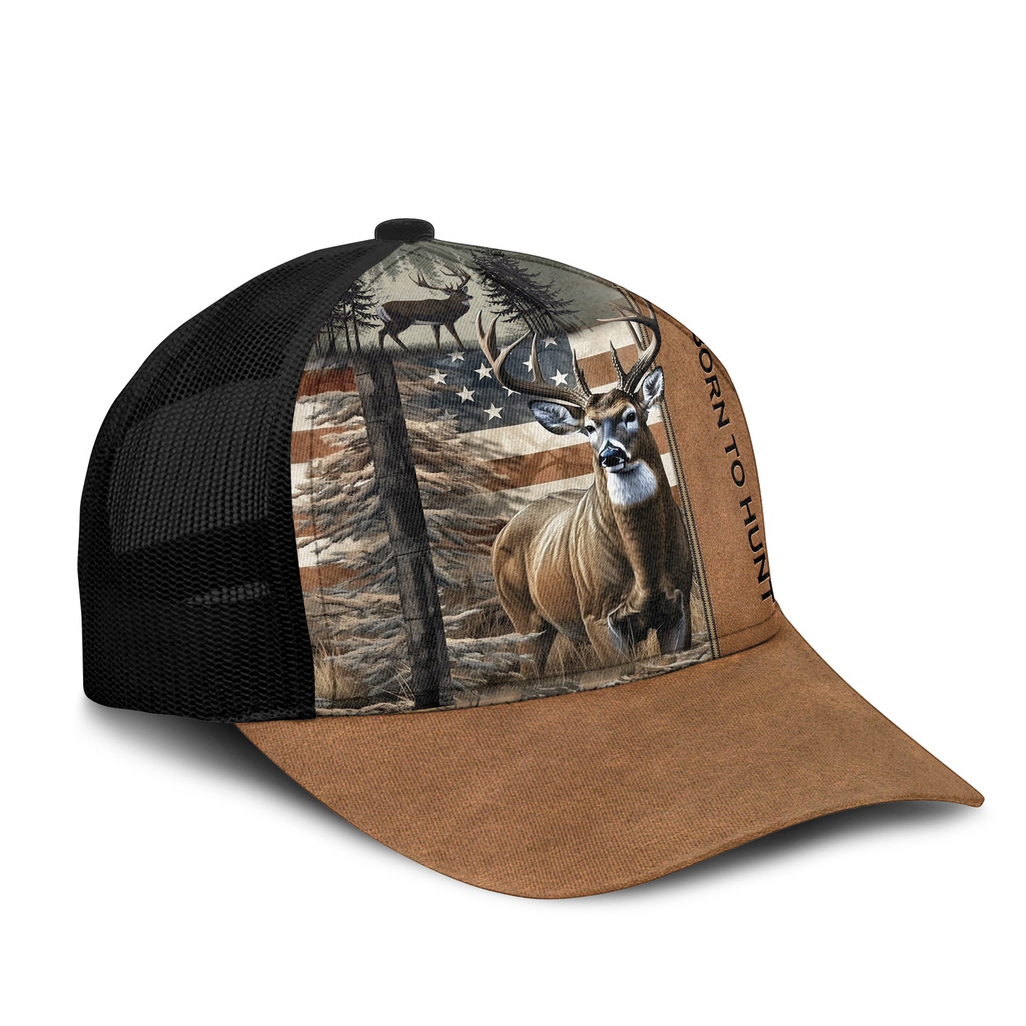 Born to Hunt – The Deerly Buck Camo Trucker Cap