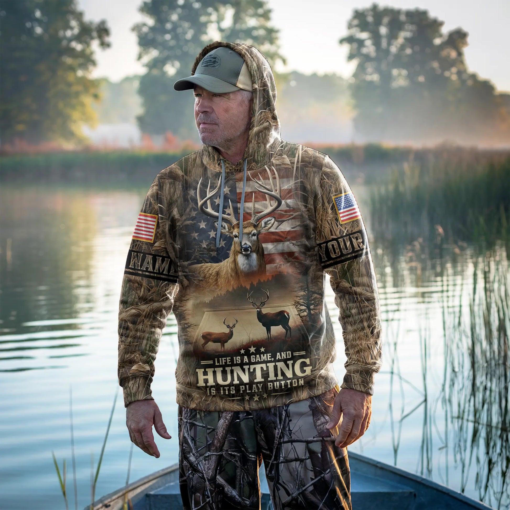 Life is a Game: Hunting Hoodie Personalized - The Deerly