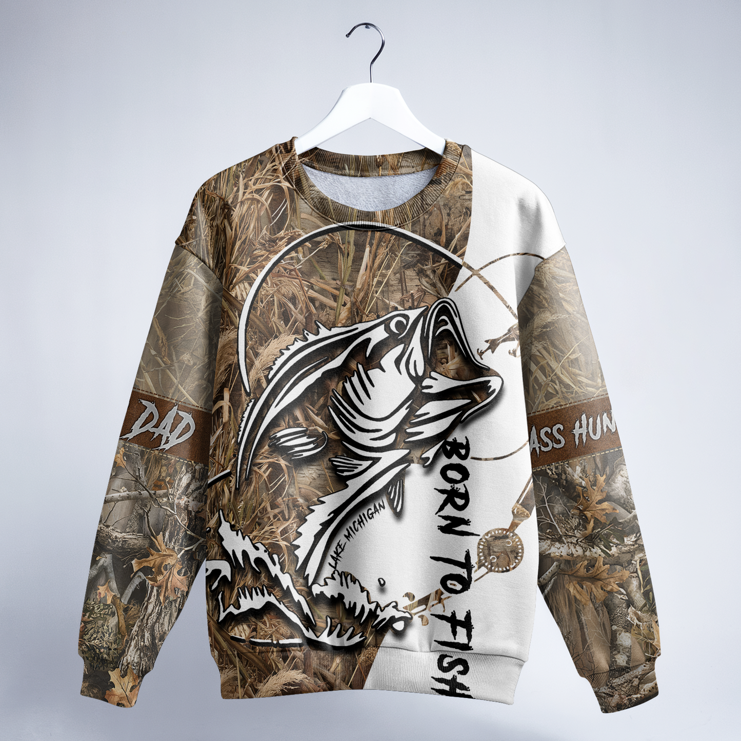 Born To Fish Personalized Bass Unisex Sweatshirt