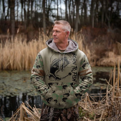 Bass Angler Personalized Camo Hoodie