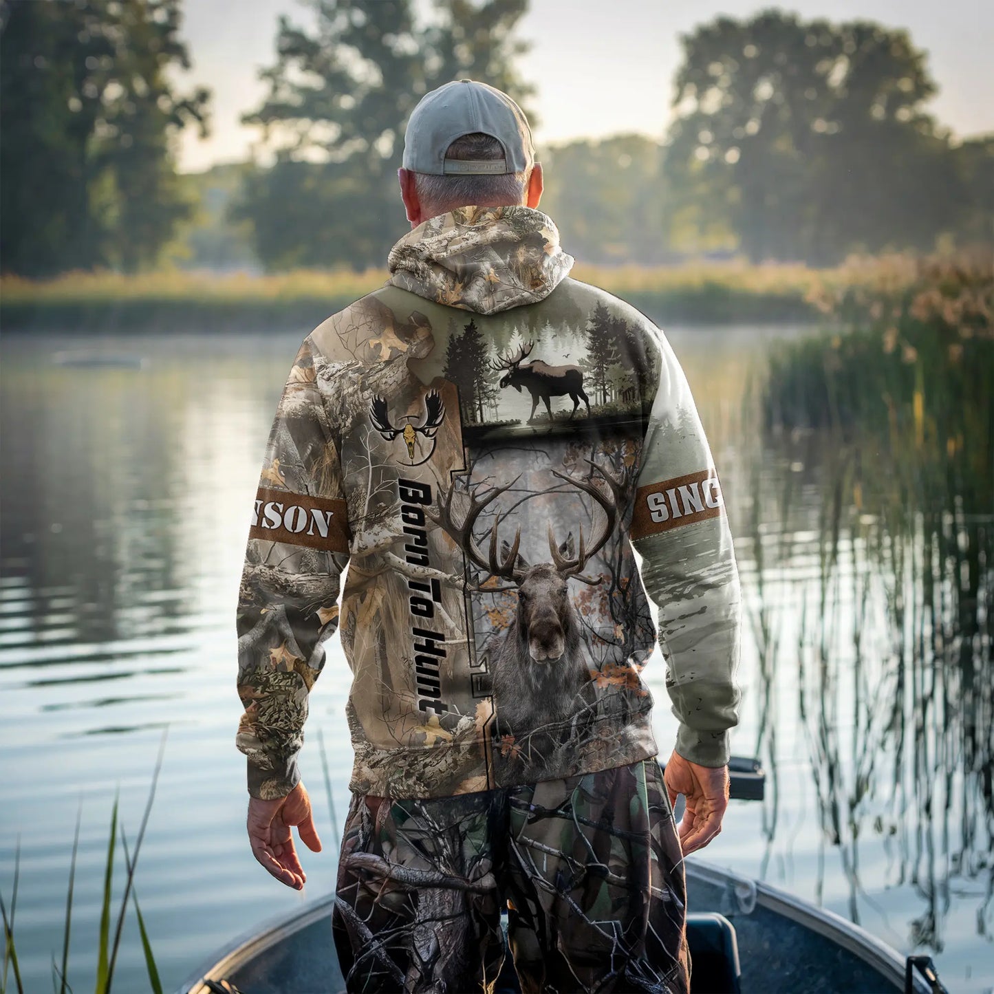 Born to Hunt: Majestic Moose Hoodie Personalized - The Deerly