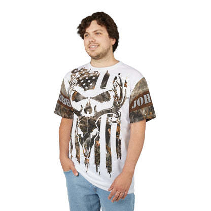 Skull Buck Flag Personalized Unisex Cut & Sew Tee