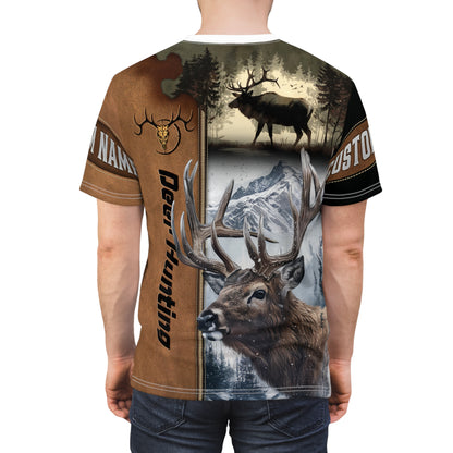 Deer Hunting Majesty Personalized Unisex Cut & Sew Tee