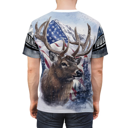 American Elk Majesty Personalized Unisex Cut & Sew Tee