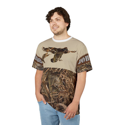 Marshland Waterfowl Hunter Personalized Unisex Cut & Sew Tee