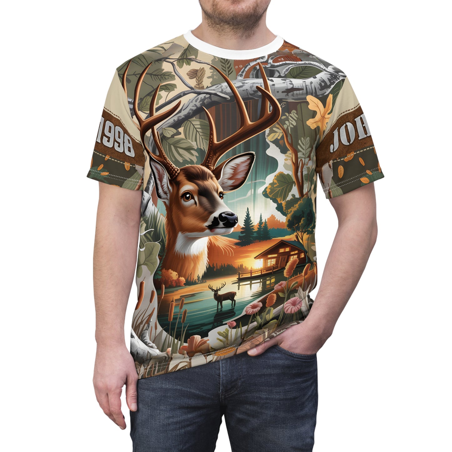 Lakeside Buck Retreat Personalized Unisex Cut & Sew Tee