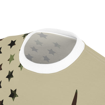 Camo Flag Buck Personalized Unisex Cut & Sew Tee