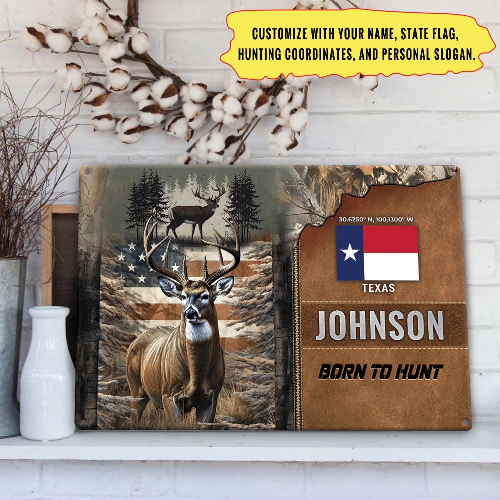 Personalized Deer Hunting Coordinates Metal Sign - The Deerly