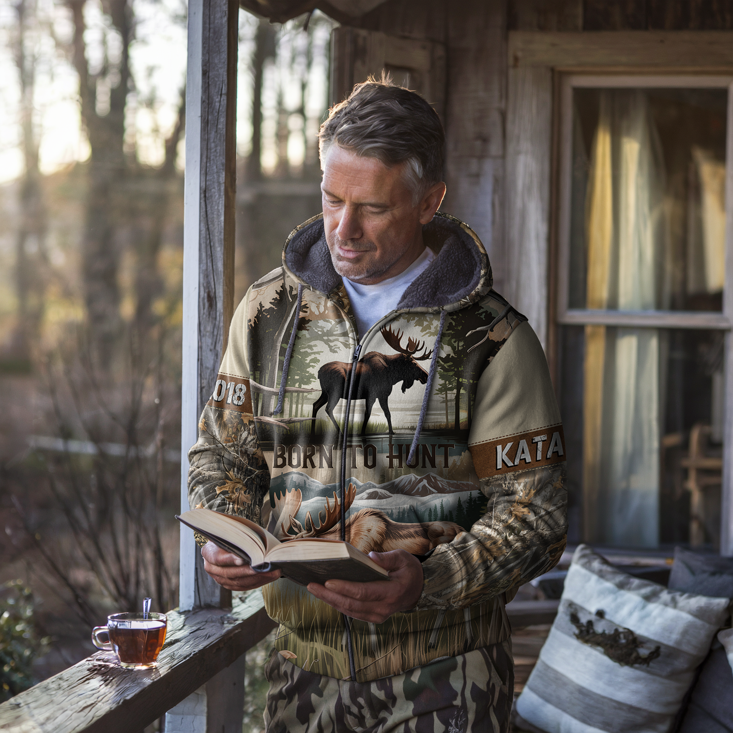 Bull Moose Wilderness Personalized Zip Hoodie