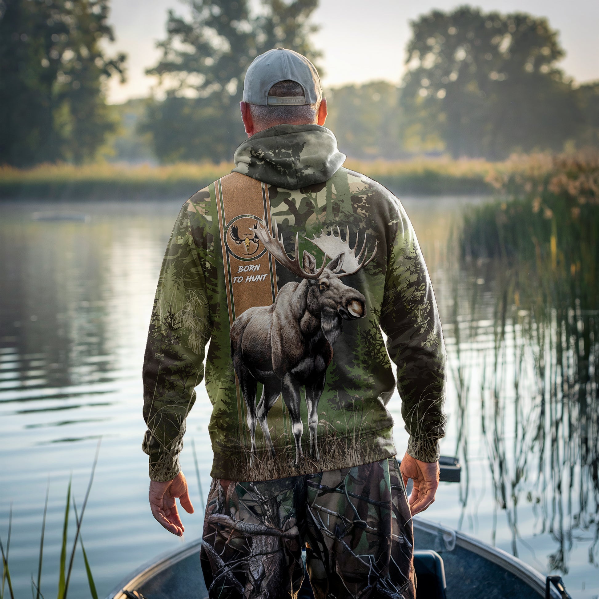 Majestic Moose Hunter Zip Hoodie - Wilderness Series - The Deerly