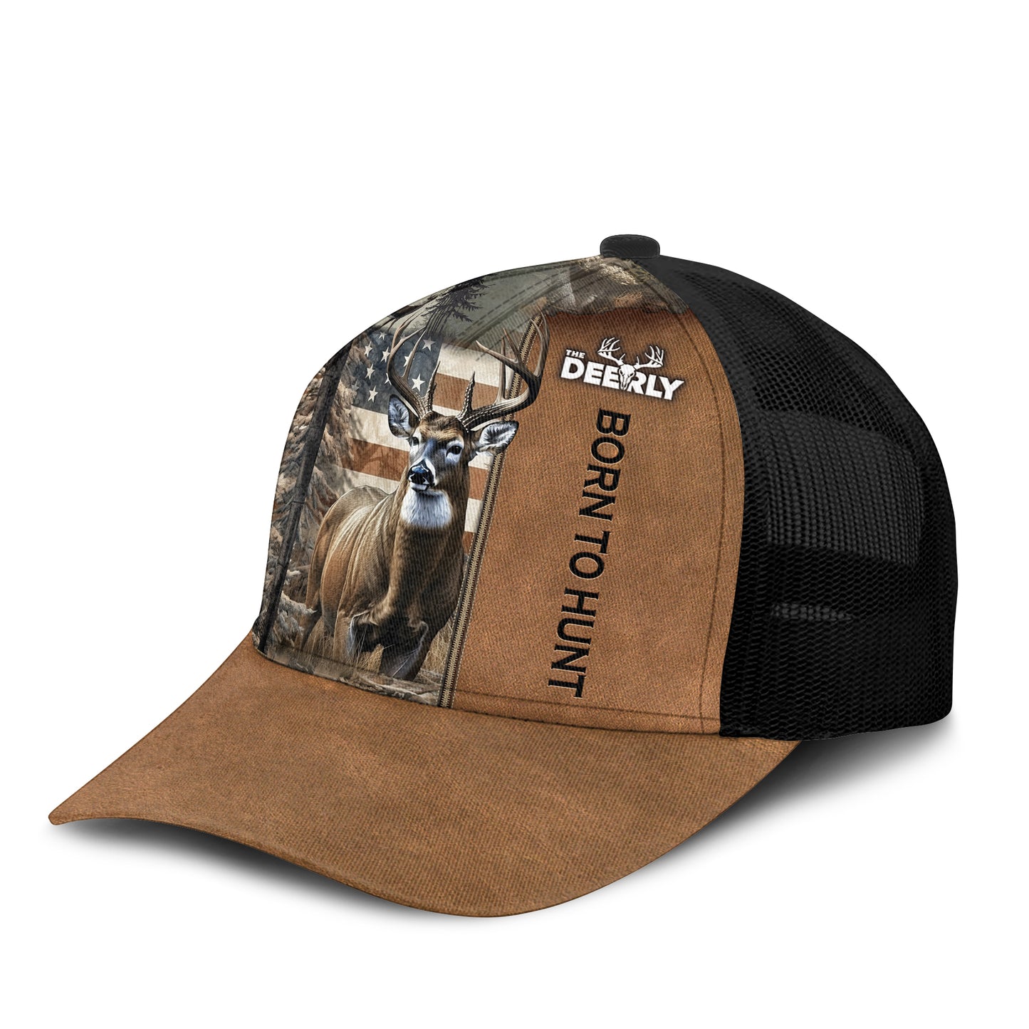 Born to Hunt – The Deerly Buck Camo Trucker Cap