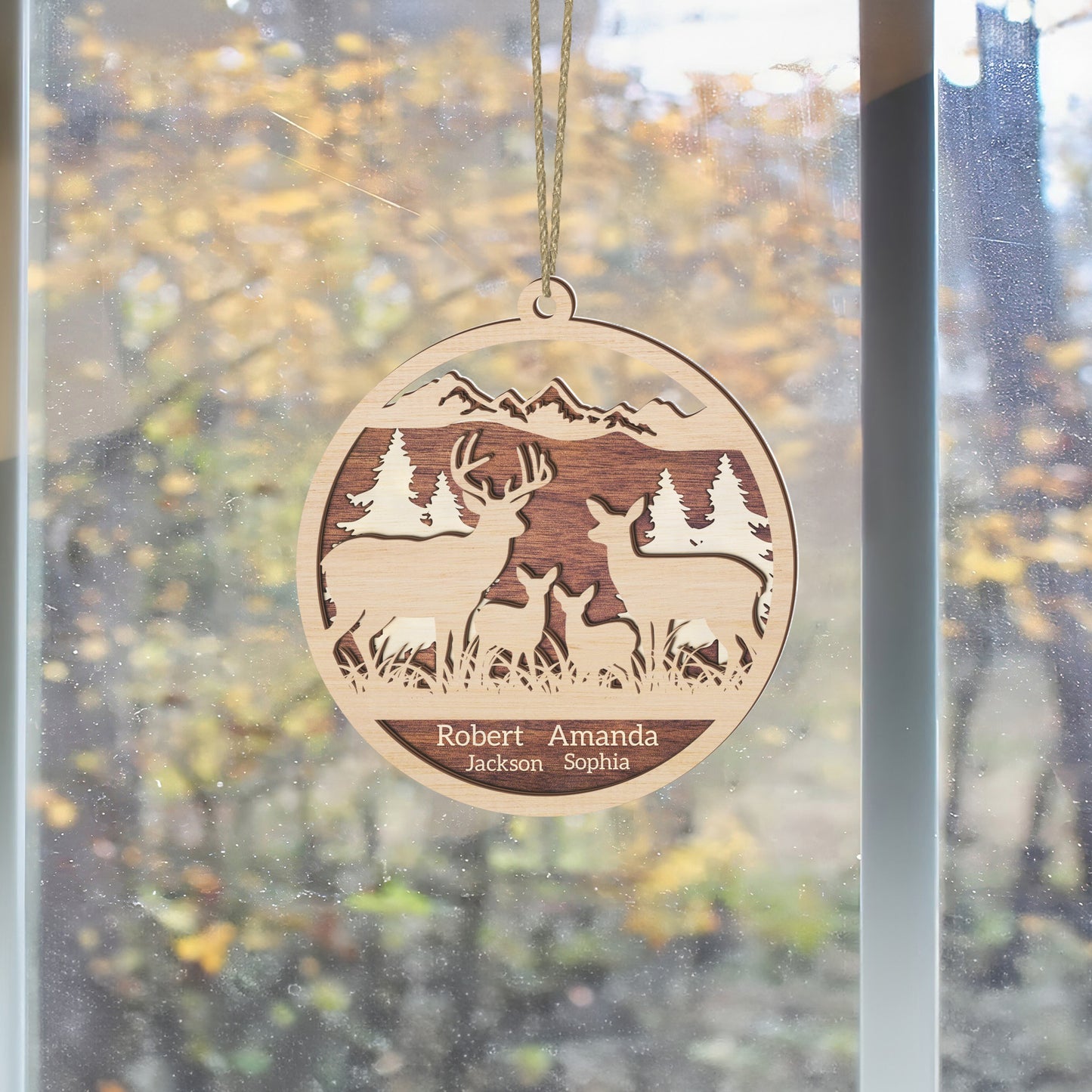 Custom Deer Family Ornament - Gift for Hunting Families - The Deerly