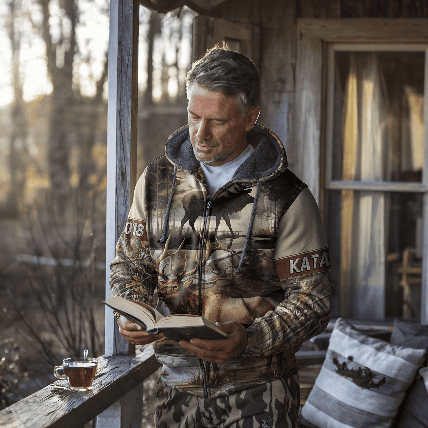 Whitetail Elk Wilderness Personalized Zip Hoodie