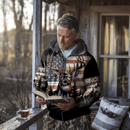 American Whitetail Patriot Personalized Zip Hoodie