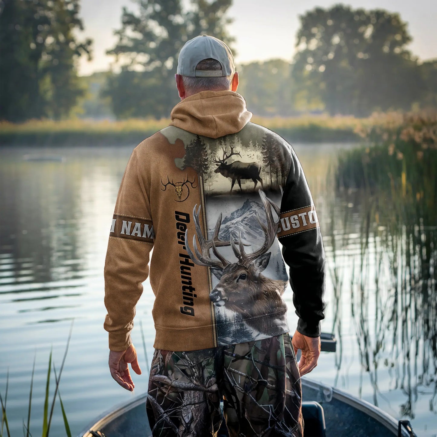 Deer Hunt Mountain Legend Zip Hoodie Personalized - The Deerly