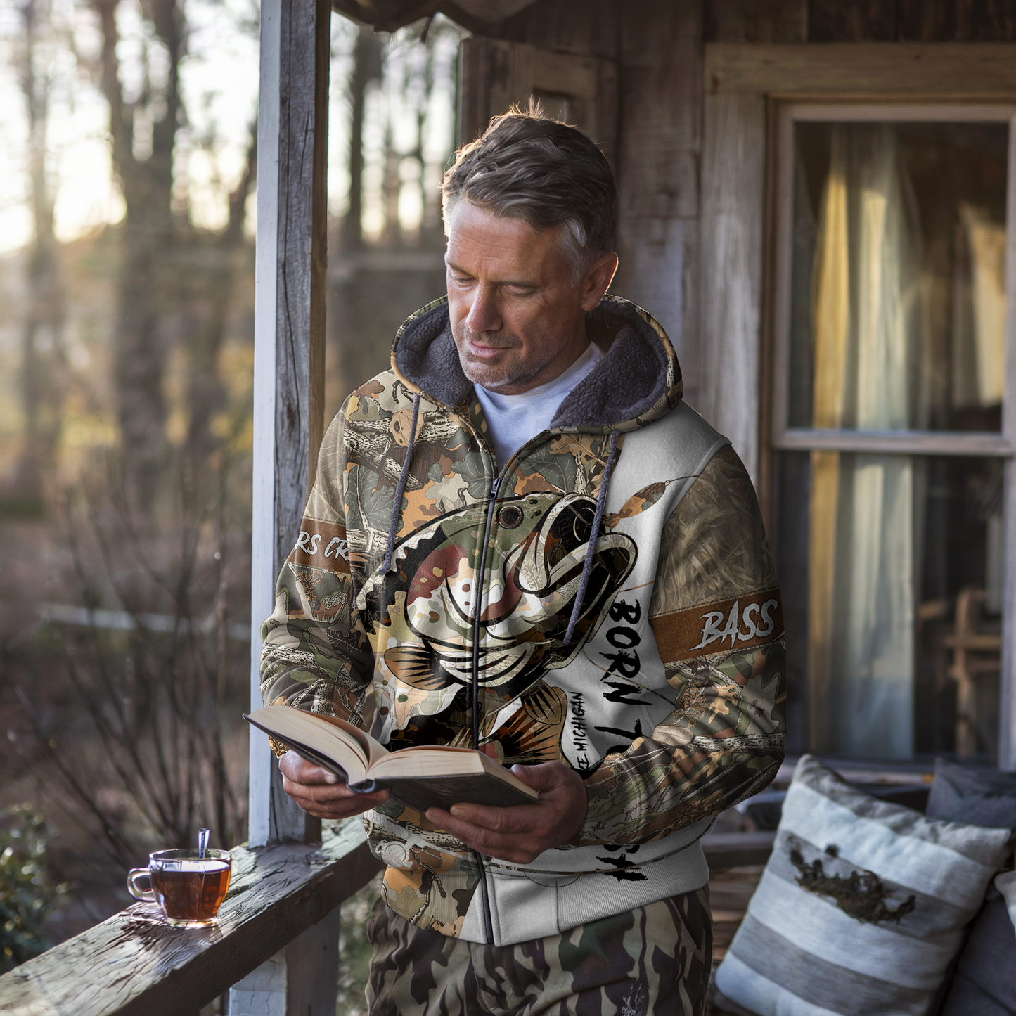 Bass Camo Warrior Personalized Zip Hoodie