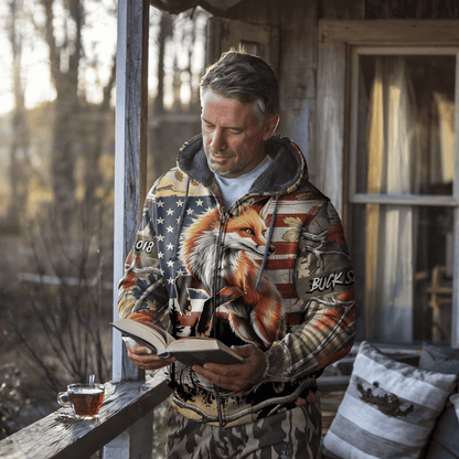 American Fox Hunter Personalized Zip Hoodie