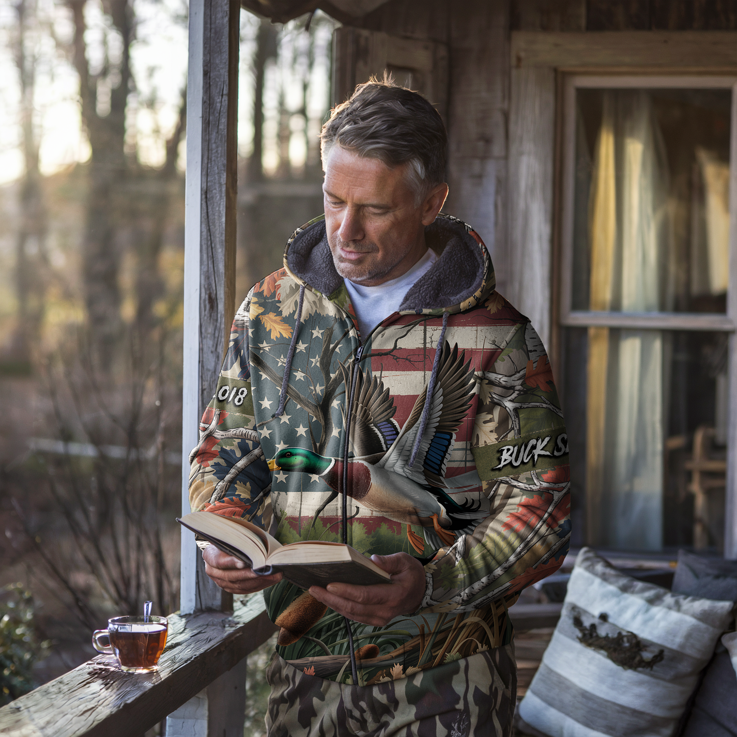 American Mallard Patriot Personalized Zip Hoodie