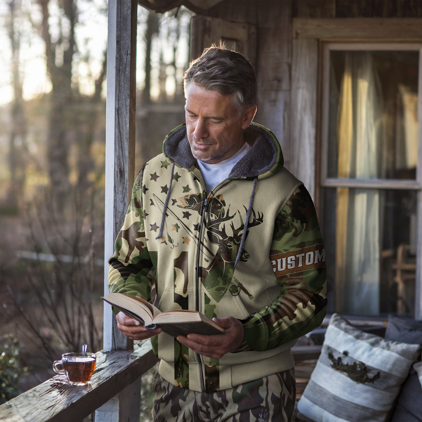 Personalized Camo Zip Hoodie – Hunting & Fishing Lifestyle