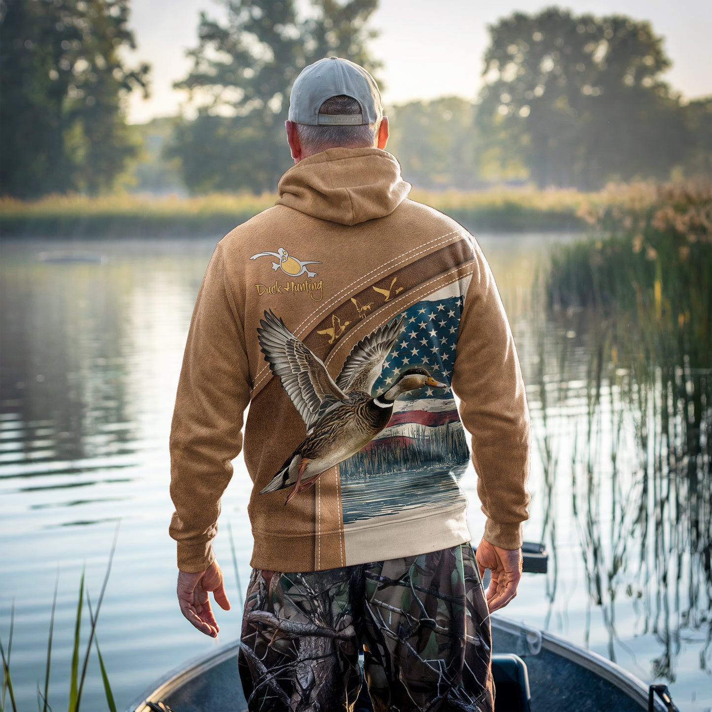 American Spirit Duck Hunting Zip Hoodie - The Deerly