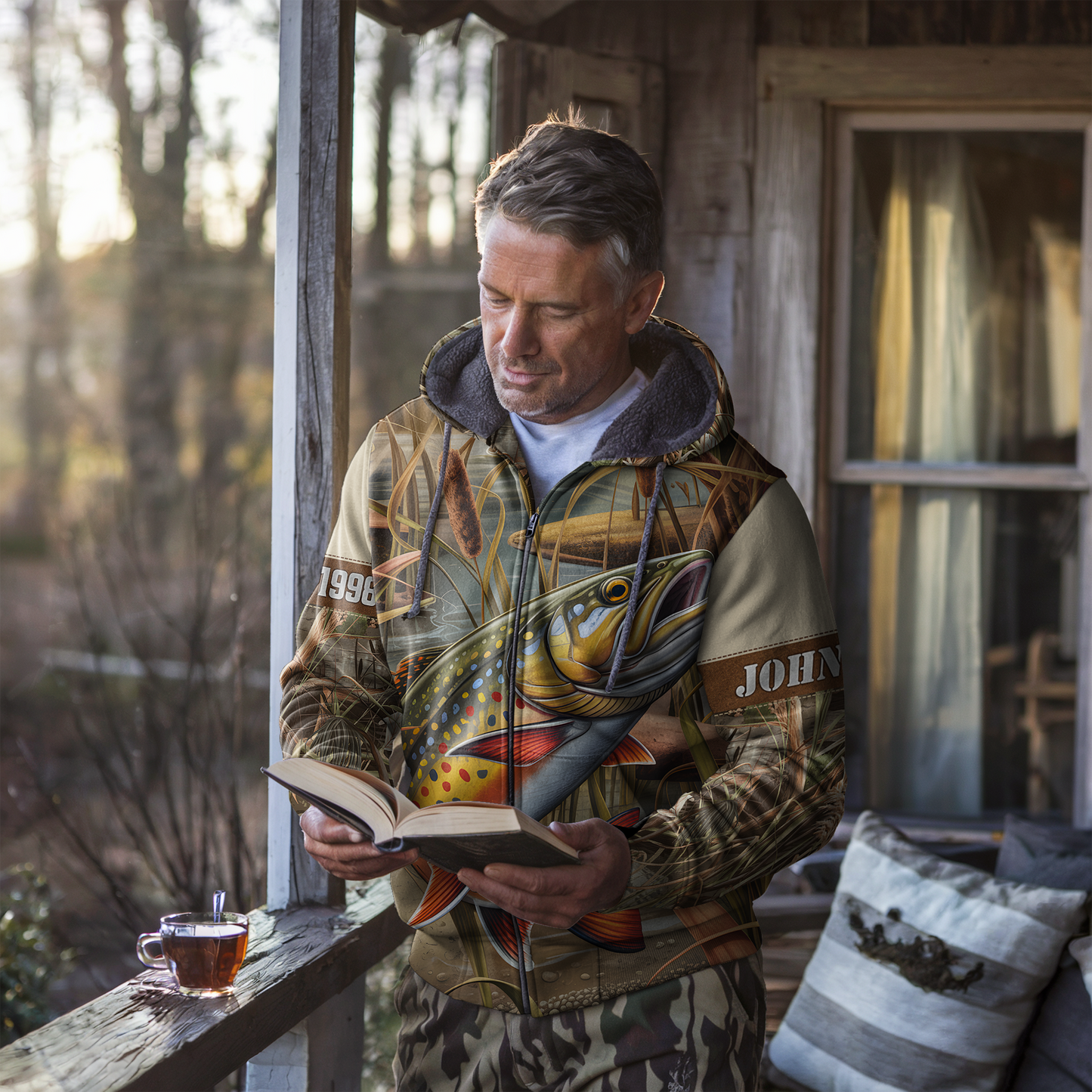 Brook Trout Wilderness Personalized Zip Hoodie
