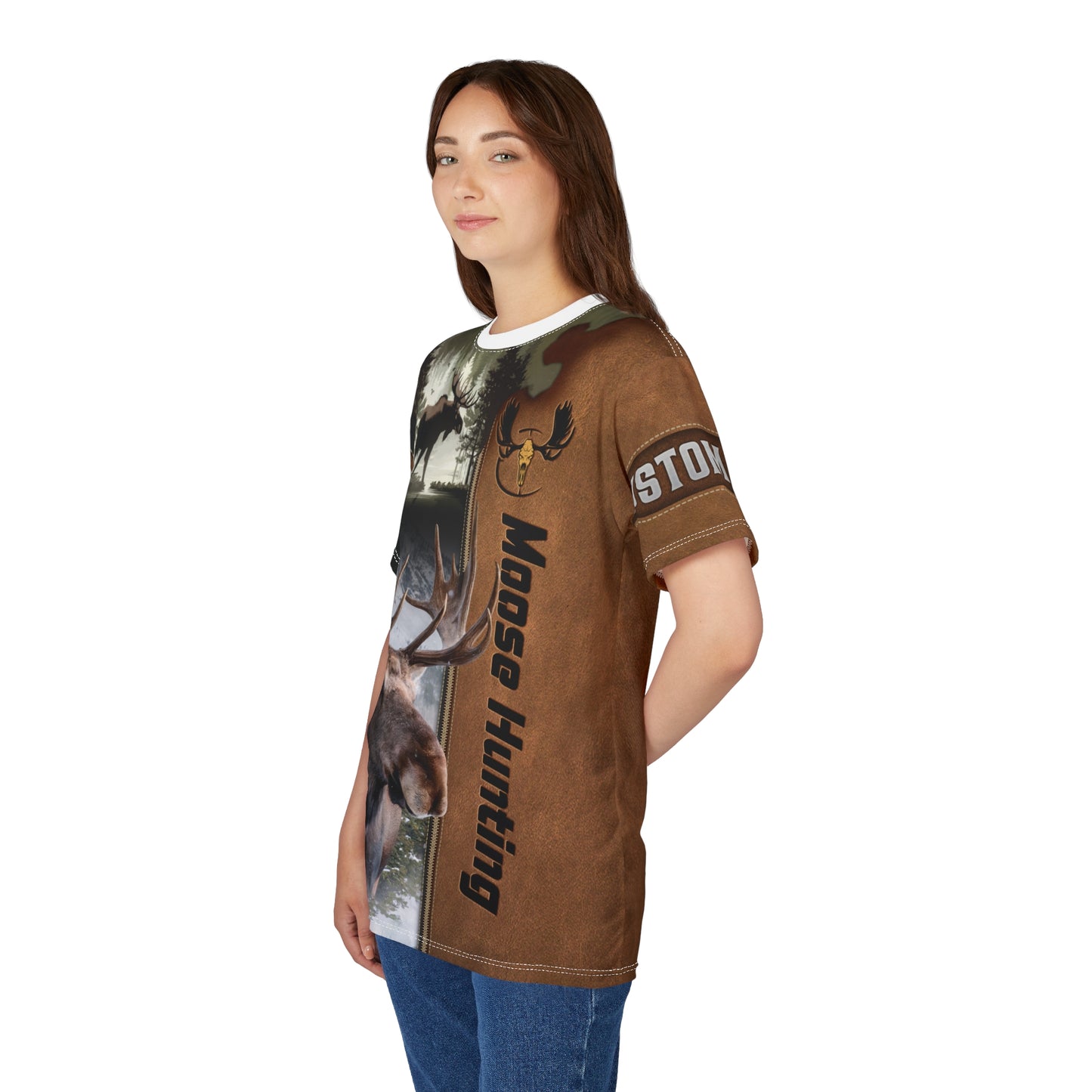 Moose Hunting Legend Personalized Unisex Cut & Sew Tee