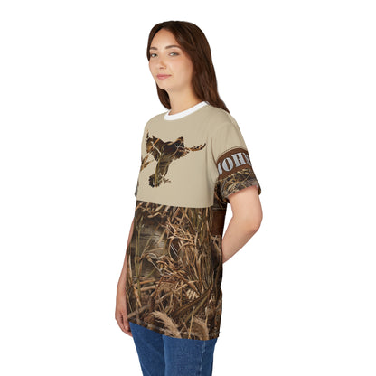 Marshland Waterfowl Hunter Personalized Unisex Cut & Sew Tee