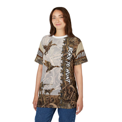 Marsh Camo Waterfowl Hunter Personalized Unisex Cut & Sew Tee