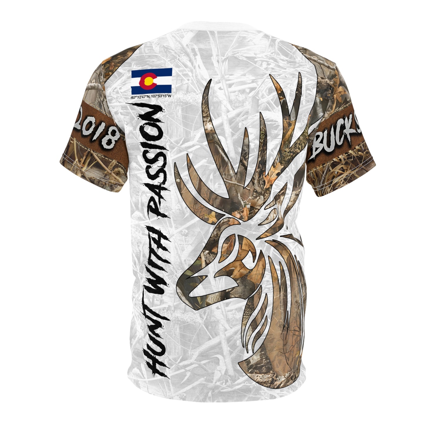 State Pride Buck Hunter Personalized Unisex Cut & Sew Tee