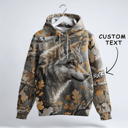 Timber Wolf Camo Personalized Hoodie