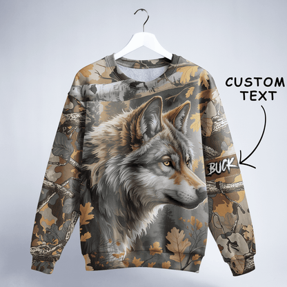 Timber Wolf Camo Personalized Unisex Sweatshirt