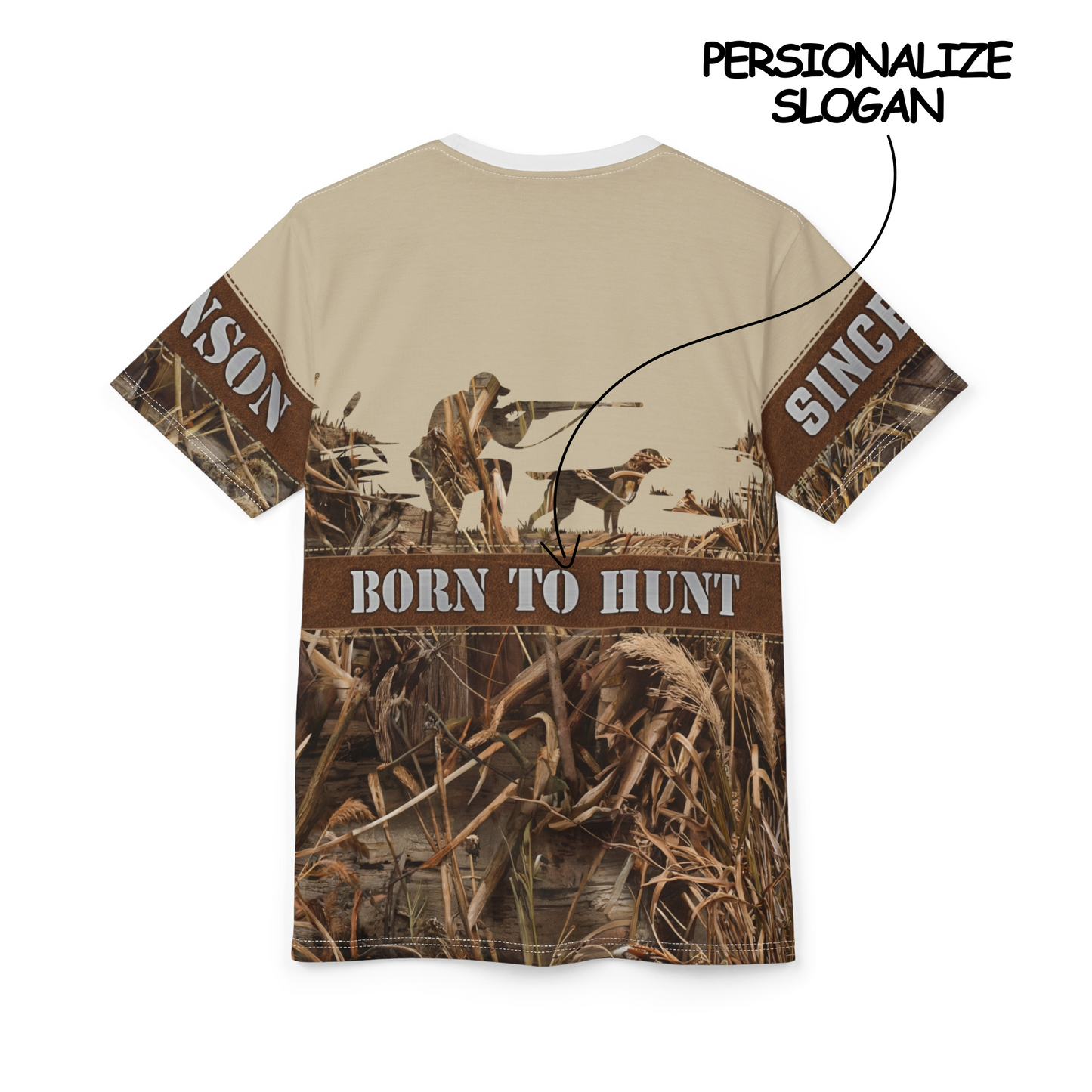 Marshland Waterfowl Hunter Personalized Unisex Cut & Sew Tee