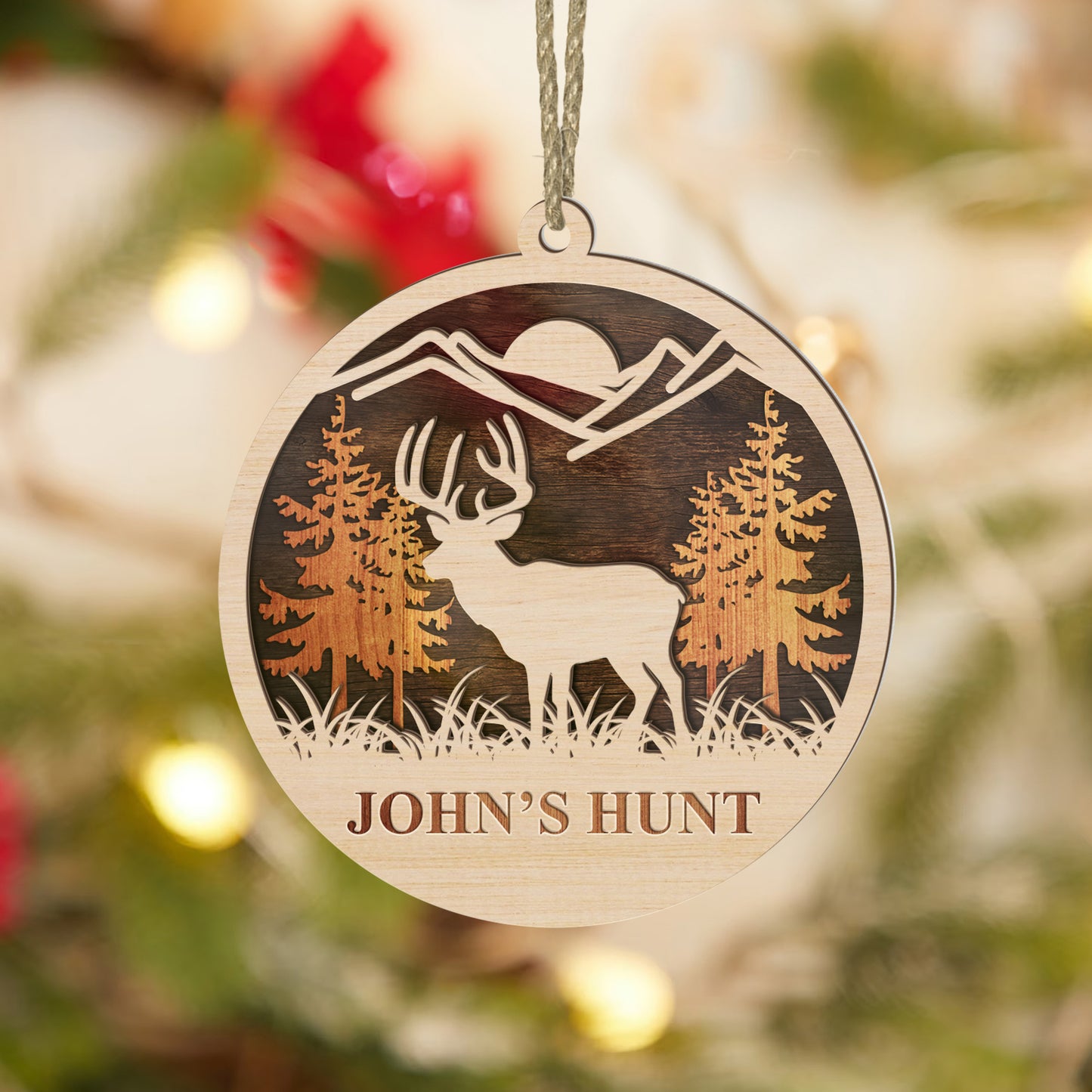 Personalized Deer Hunting Ornament - Gift for Hunters - The Deerly