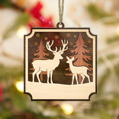 Winter Deer Hunting Scene Ornament - Gift for Hunters - The Deerly