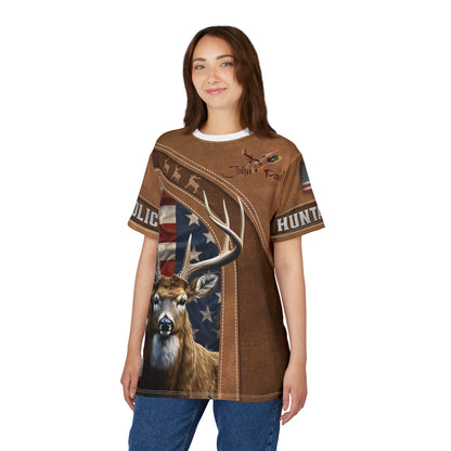 Buckaholic Hunter Personalized Unisex Cut & Sew Tee