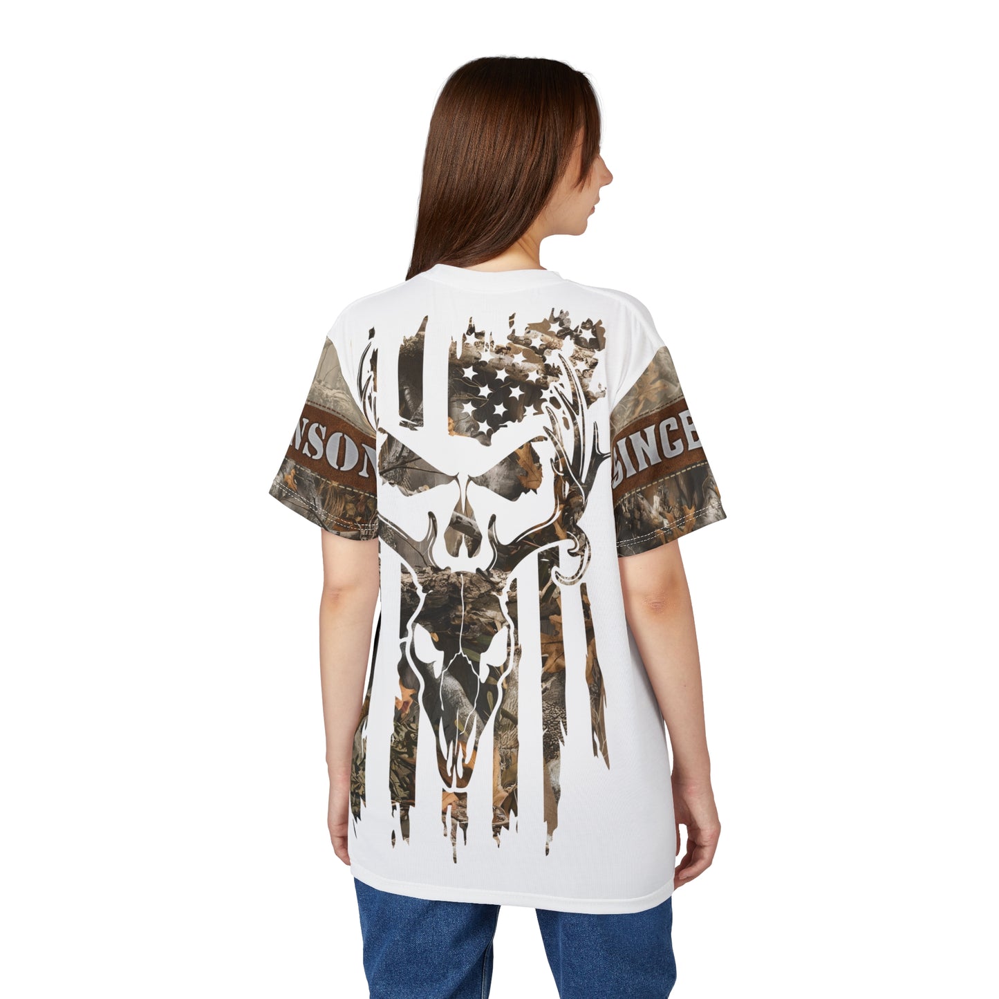 Skull Buck Flag Personalized Unisex Cut & Sew Tee