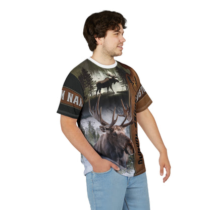 Moose Hunting Legend Personalized Unisex Cut & Sew Tee