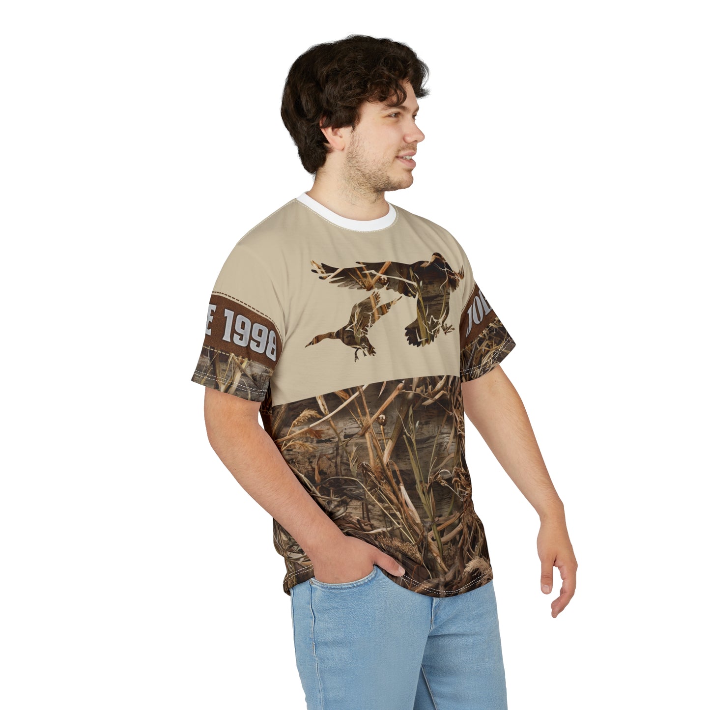 Marshland Waterfowl Hunter Personalized Unisex Cut & Sew Tee