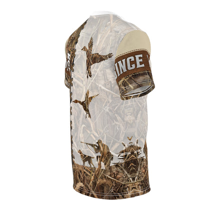 Marsh Camo Waterfowl Hunter Personalized Unisex Cut & Sew Tee