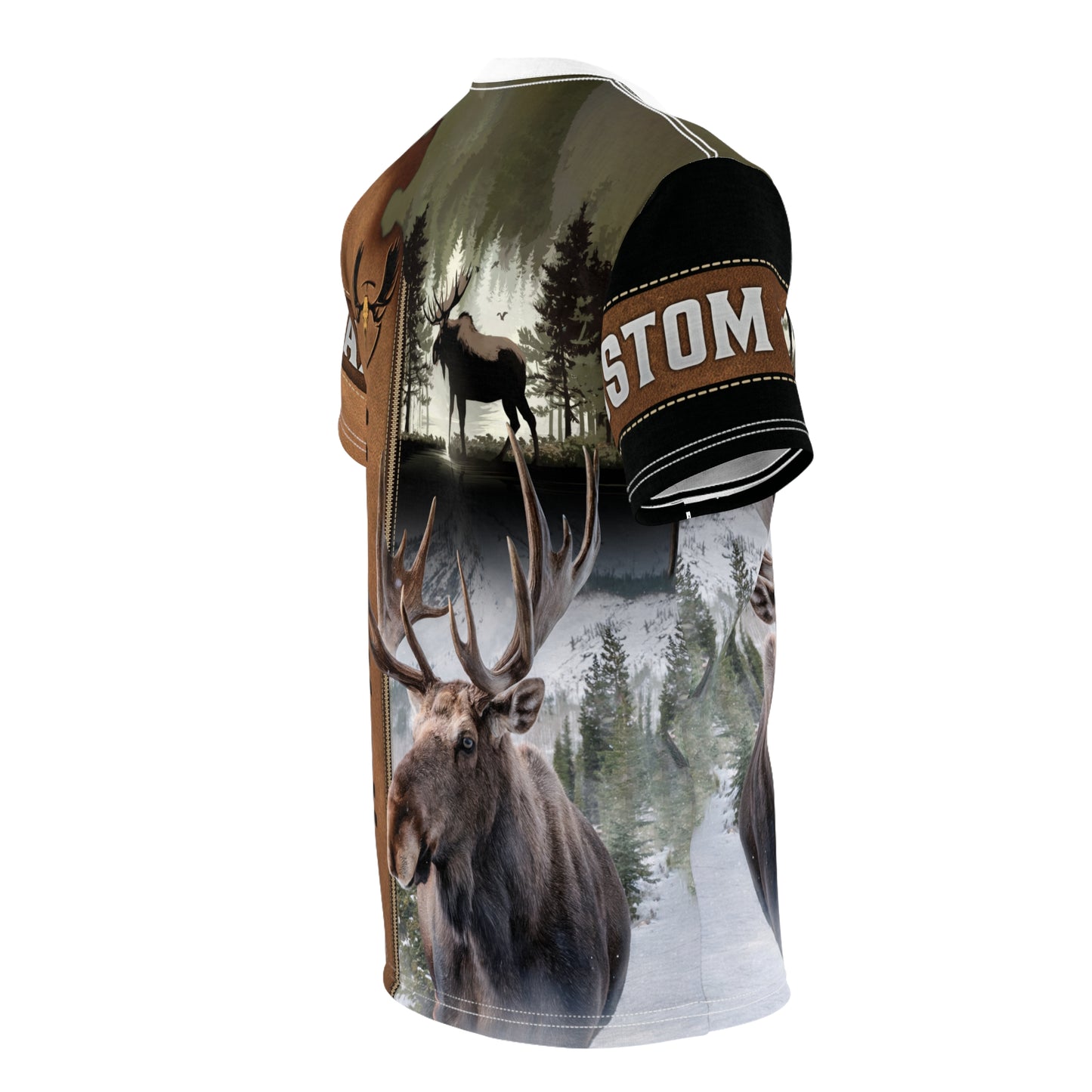 Moose Hunting Legend Personalized Unisex Cut & Sew Tee