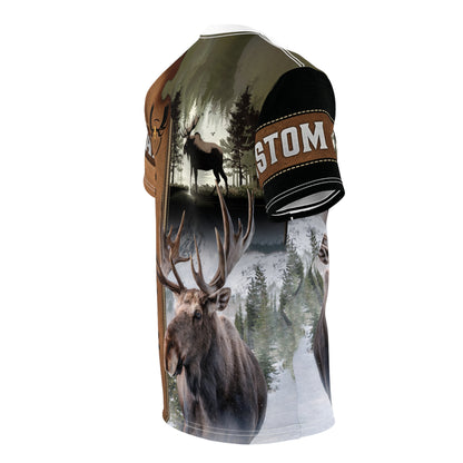 Moose Hunting Legend Personalized Unisex Cut & Sew Tee