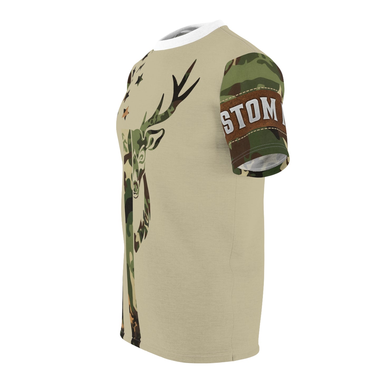 Camo Flag Buck Personalized Unisex Cut & Sew Tee