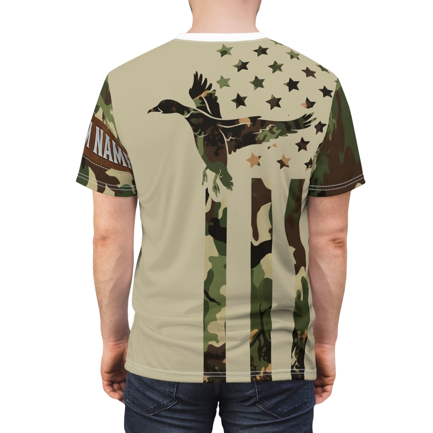 Camo Duck Flag Personalized Unisex Cut & Sew Tee