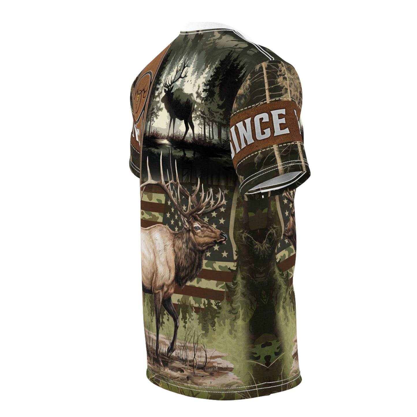 Elk Hunter Heritage Personalized Unisex Cut & Sew Tee