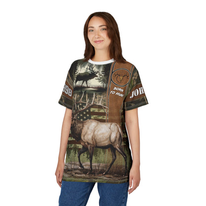 Elk Hunter Heritage Personalized Unisex Cut & Sew Tee