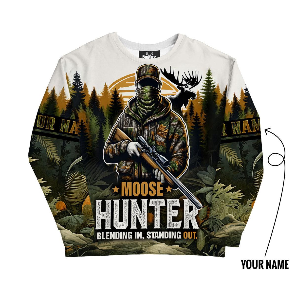 Moose Hunter Camo Sweatshirt Personalized - The Deerly