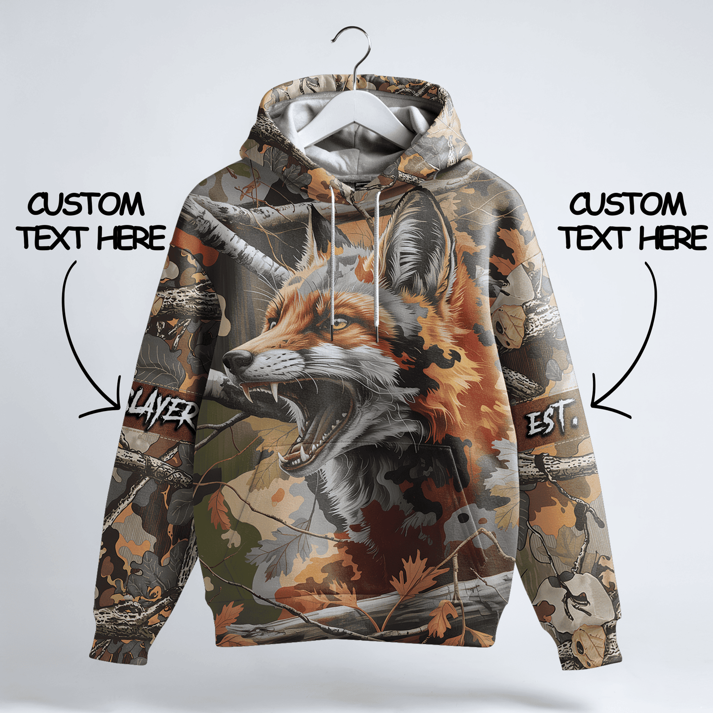 Red Fox Predator Camo Personalized Hoodie